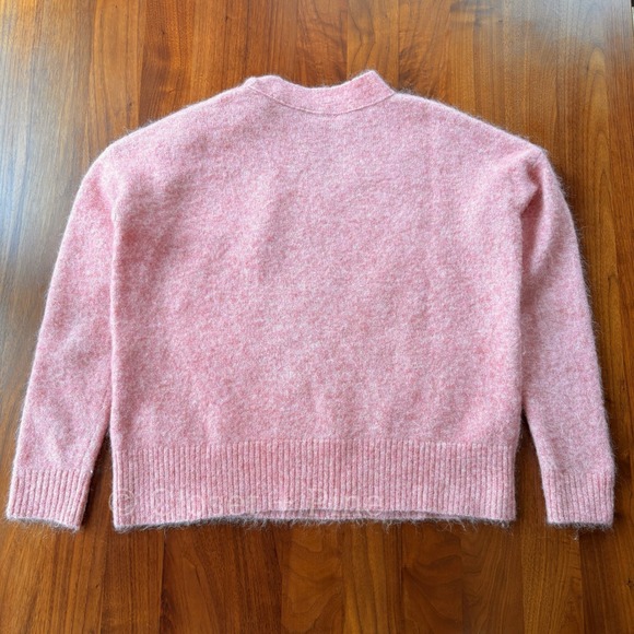 Sezane Zita Jumper Sweater Rosewood Pink Size Small Tie Neck Bow Detail - Picture 5 of 15